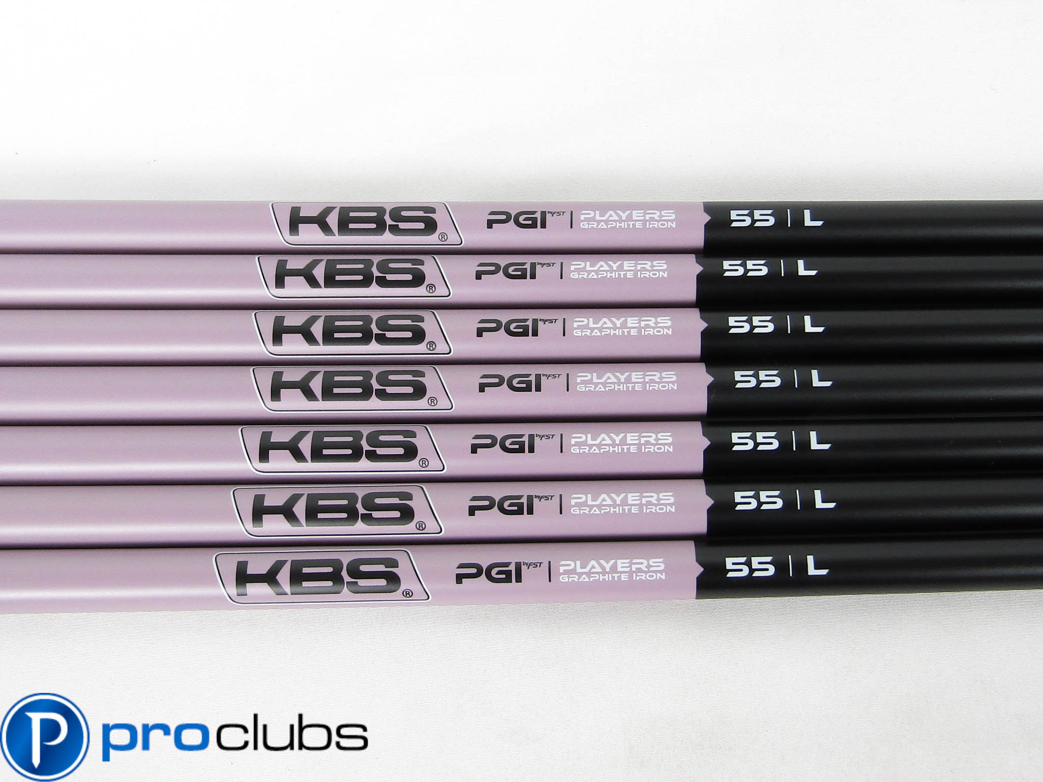 7pc NEW KBS PGI 55 LADIES FLEX GRAPHITE IRON SHAFTS .370 TIP #448604