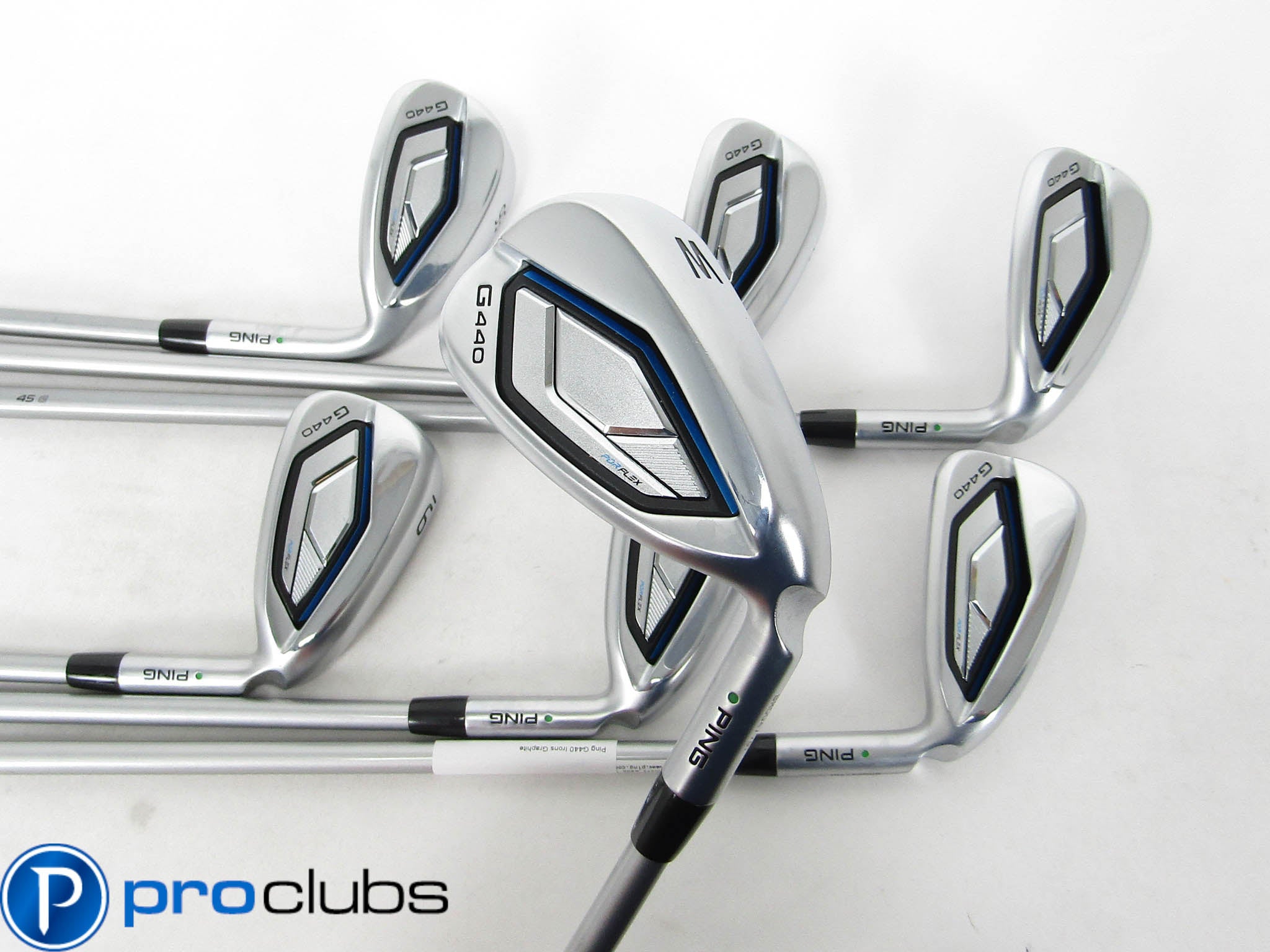 PING G440 GREEN DOT IRONS 7-PW,UW,52*,56* GRAPHITE ALTA QUICK SENIOR (+1/2")