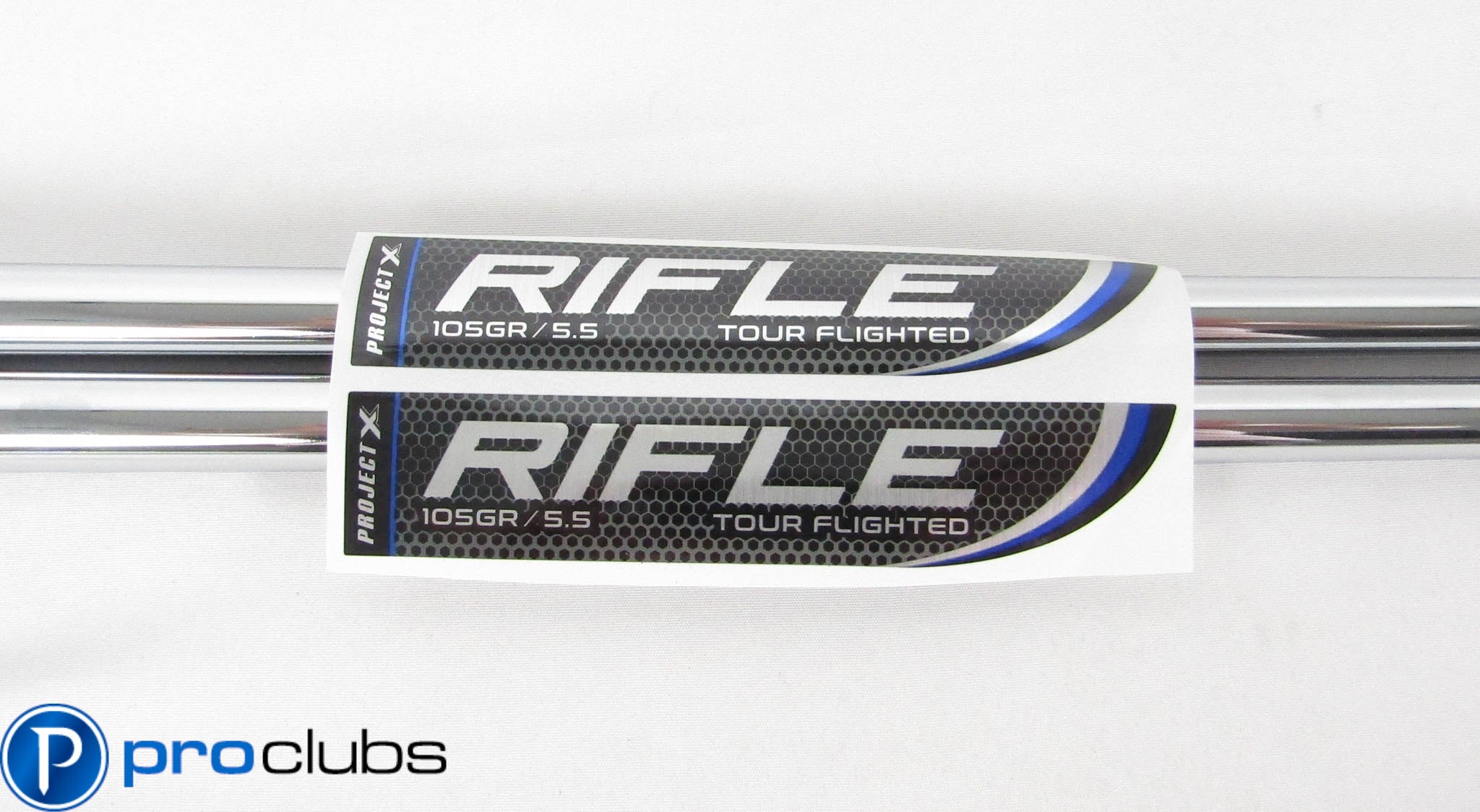 2 NEW PROJECT X RIFLE 105 TOUR FLIGTED 5.5 REGULAR FLEX STEEL IRON SHAFTS 459087