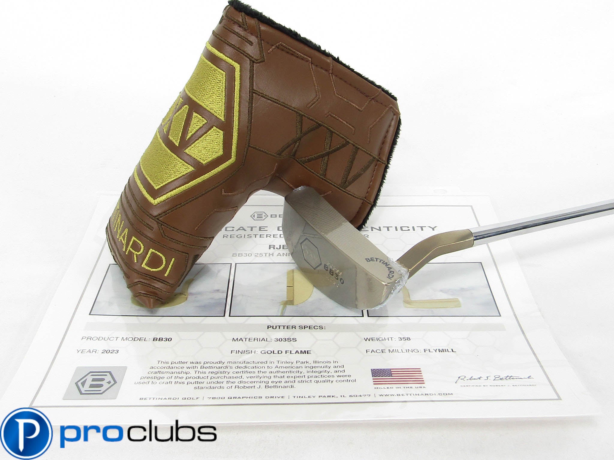 NEW BETTINARDI '2023 BB30 25TH ANNIVERSARY PUTTER w/HEADCOVER & COA #452265
