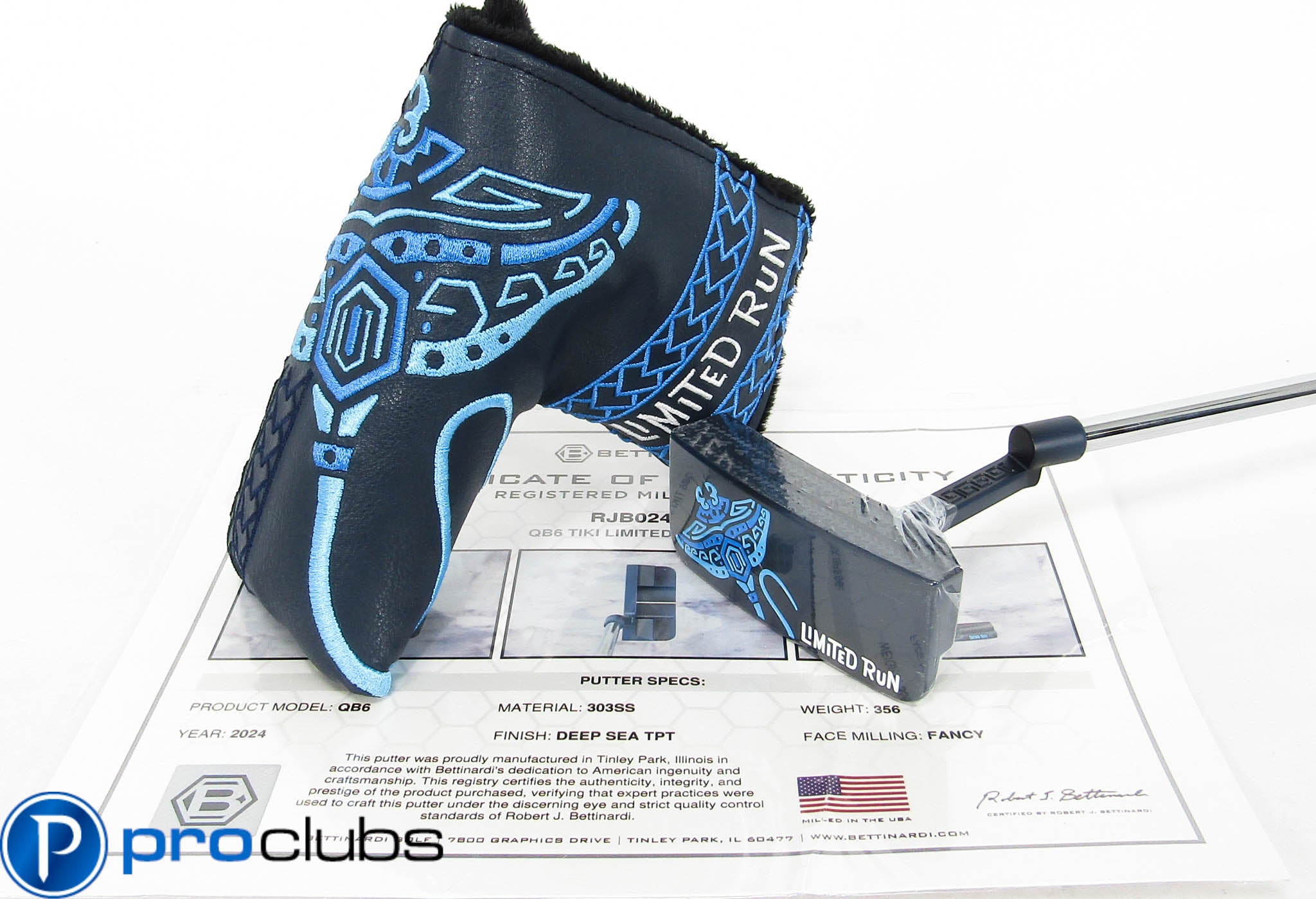 NEW BETTINARDI '2024 QB6 TIKI LIMITED RUN PUTTER w/ HEADCOVER & COA #452262
