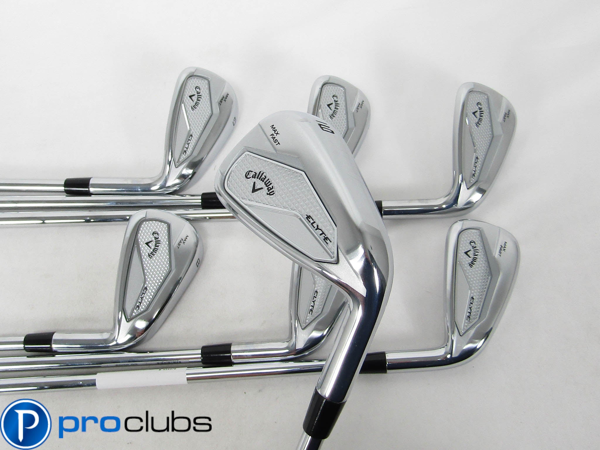 CALLAWAY ELYTE MAX FAST IRONS 6-PW,AW,GW STEEL KBS TOUR LITE REGULAR FLEX 459379