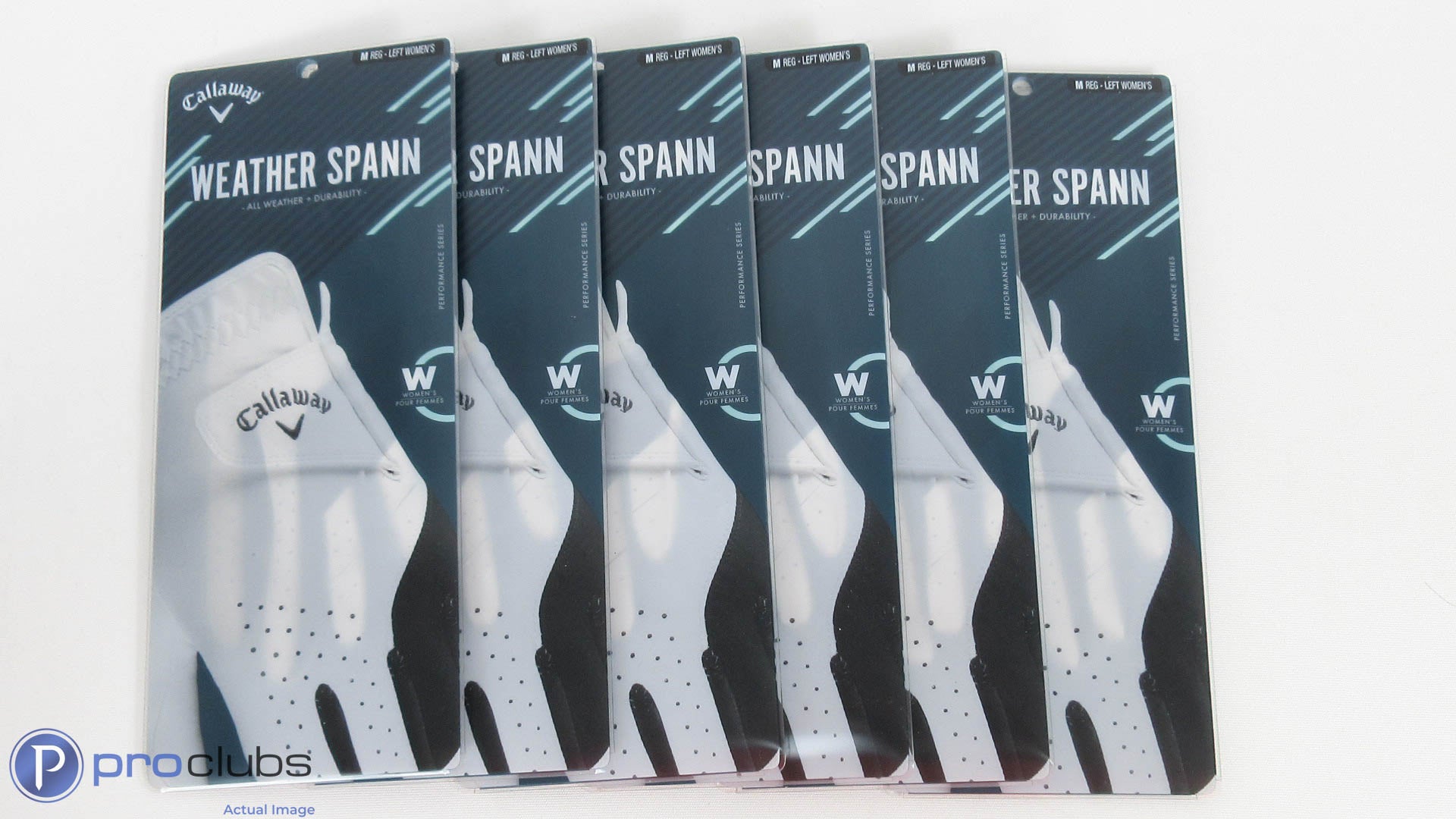 New! 6pc-Callaway Weather Spann Left Hand Women's Medium Golf Gloves-344091
