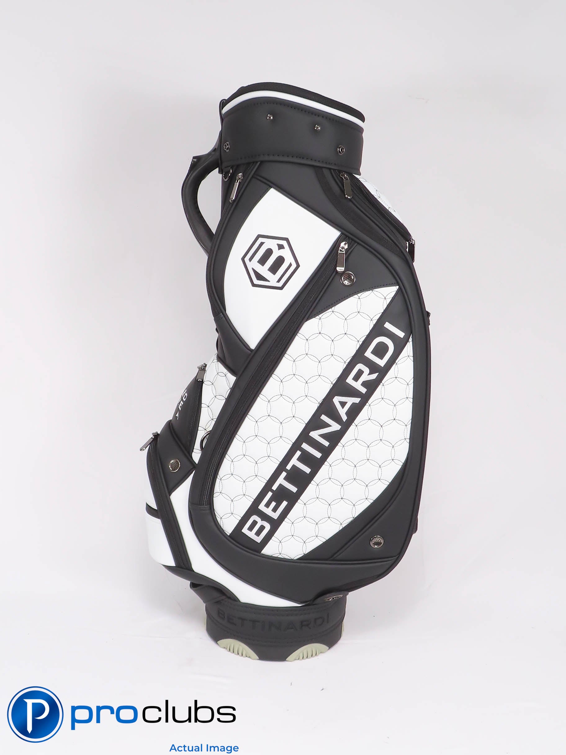 New! Bettinardi Mini Staff Bag w/Single Strap w/RainHood - White / Black #458159
