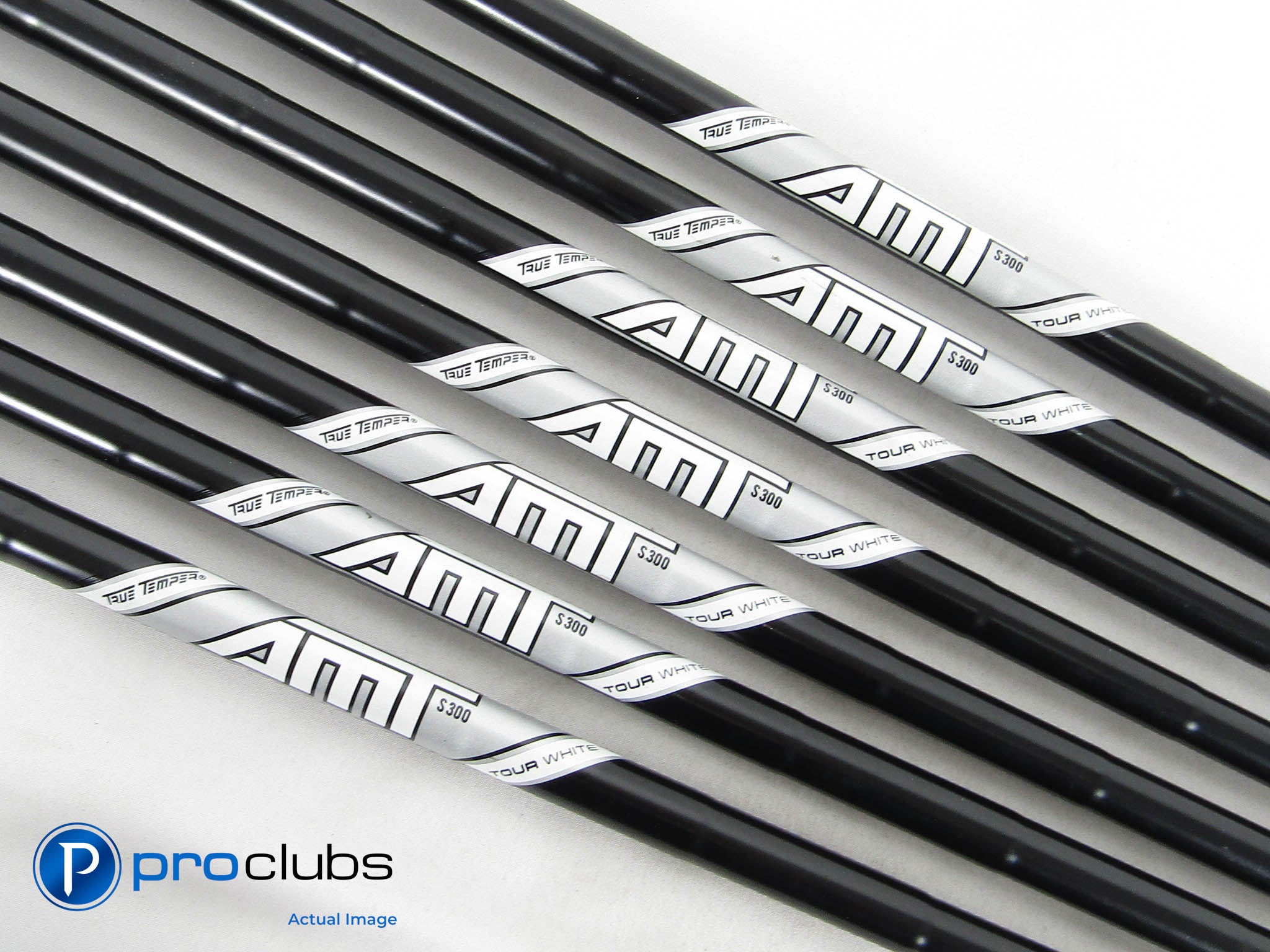 7pc TRUE TEMPER AMT Tour White Onyx S300 Stiff Flex Steel Iron Shafts #415786