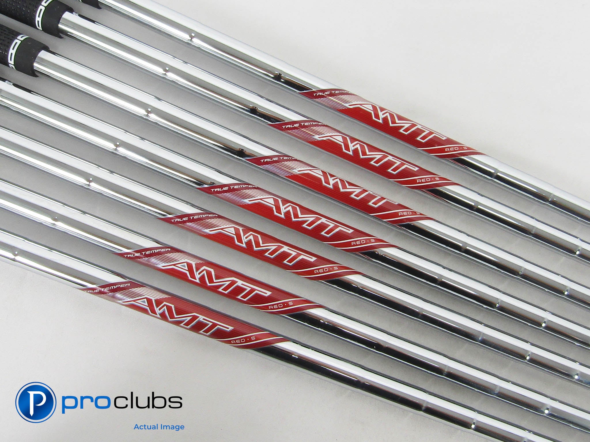7pc 2025 TRUE TEMPER AMT Red Stiff Flex Steel Iron Shafts (5-PW, W) .355" 456933