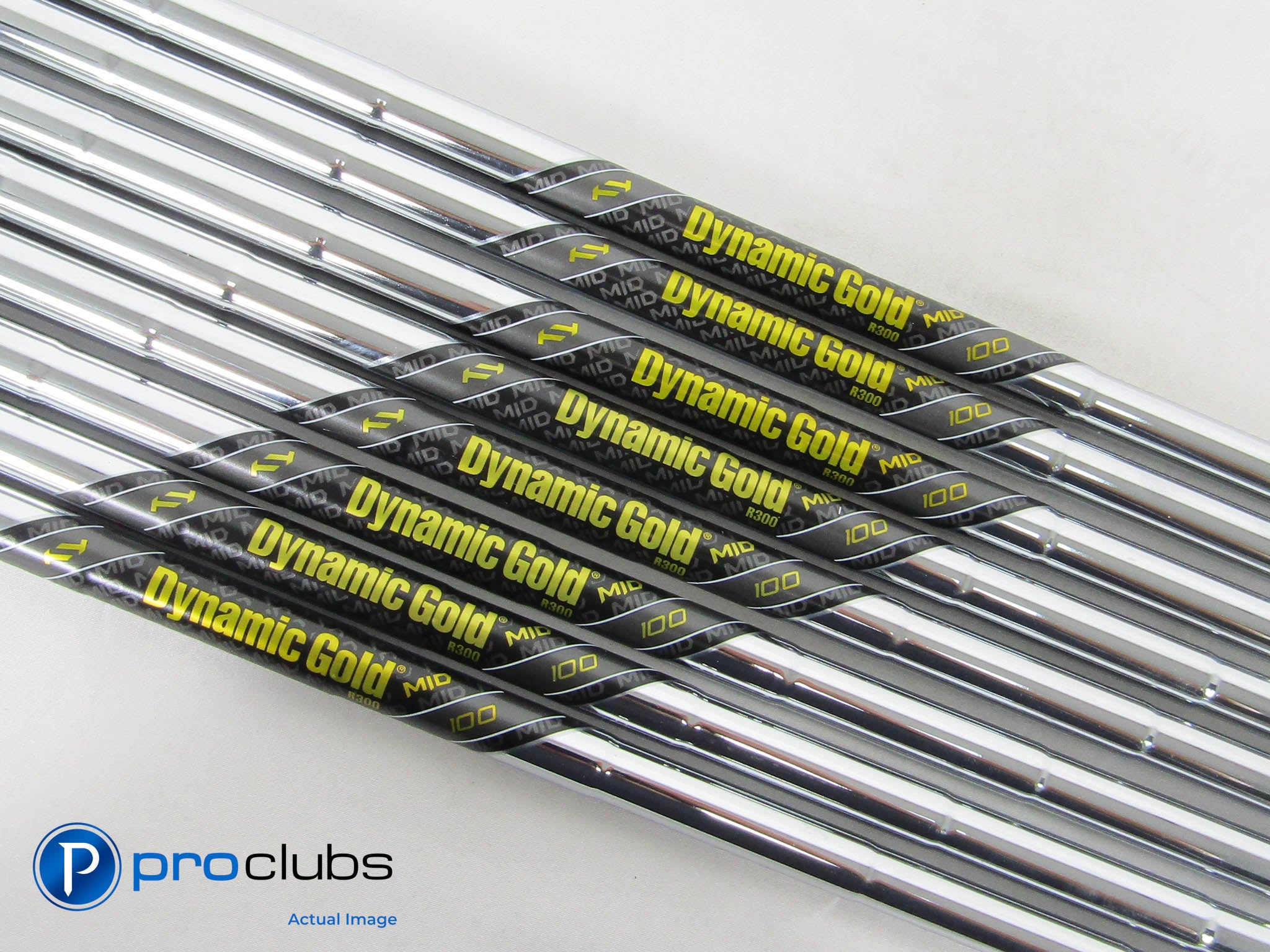 8pc Dynamic Gold MID 100 R300 Regular Flex Iron Shaft Set .355" Tip #458348