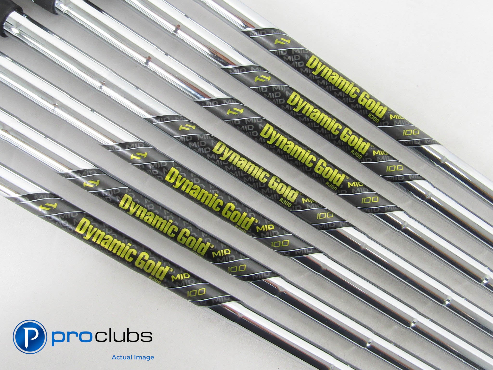 7pc Dynamic Gold MID 100 R300 Regular Flex Iron Shaft Set .355" Tip #456939