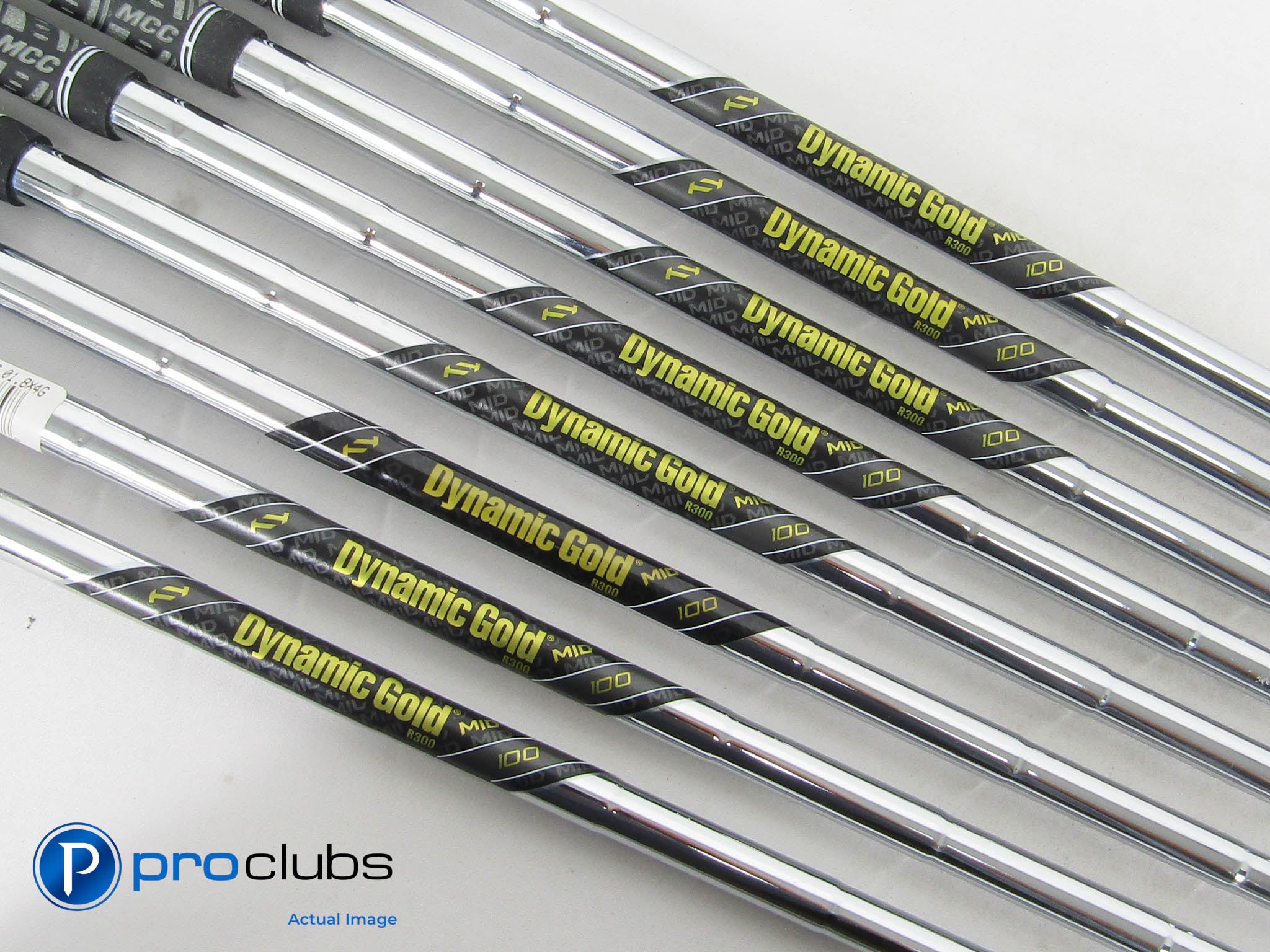 8pc Dynamic Gold MID 100 R300 Regular Flex Iron Shaft Set .355" Tip #458352
