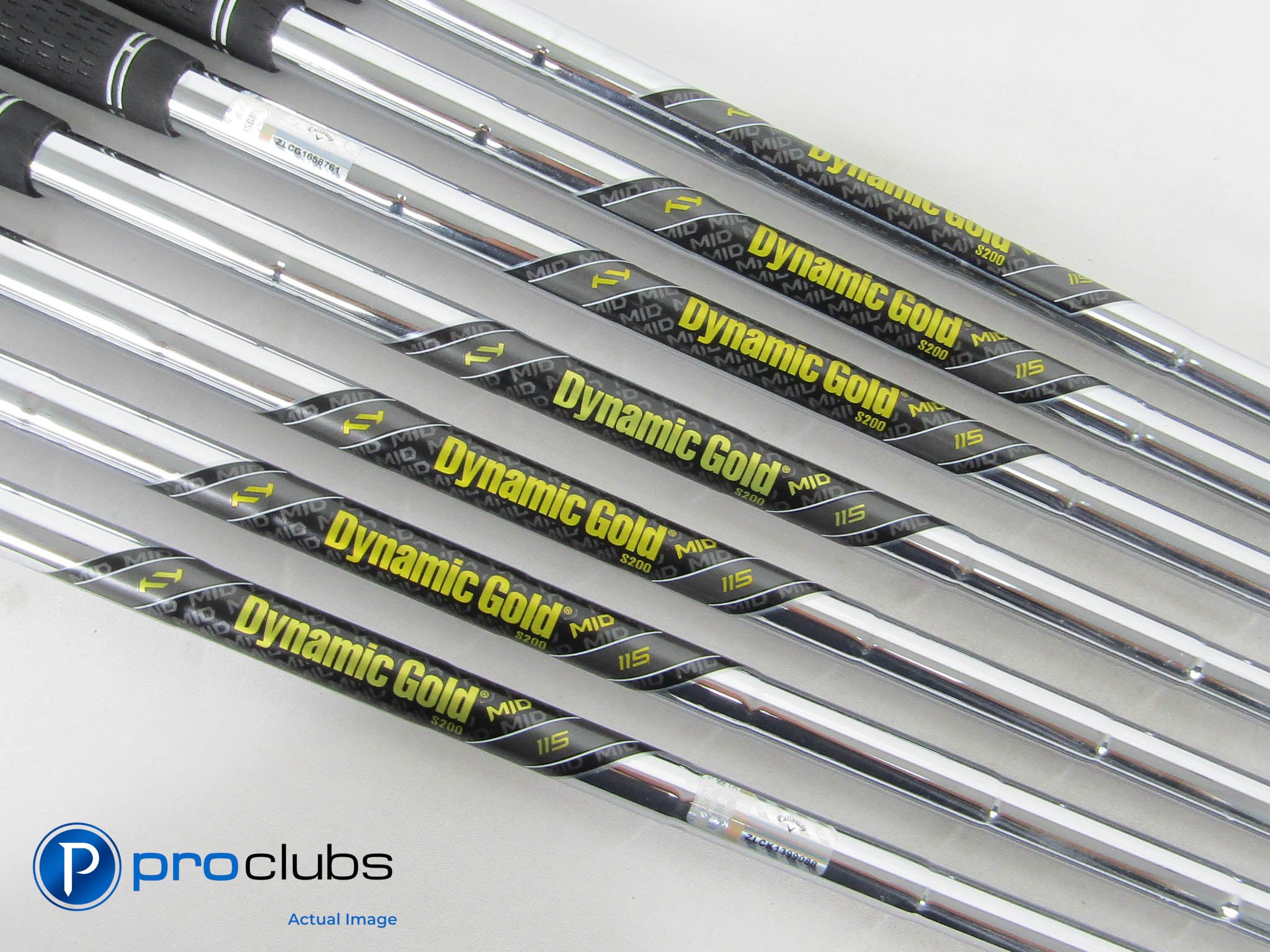 7pc Dynamic Gold MID 115 S200 Stiff Flex Steel Iron Shaft Set .355" Tip #455182