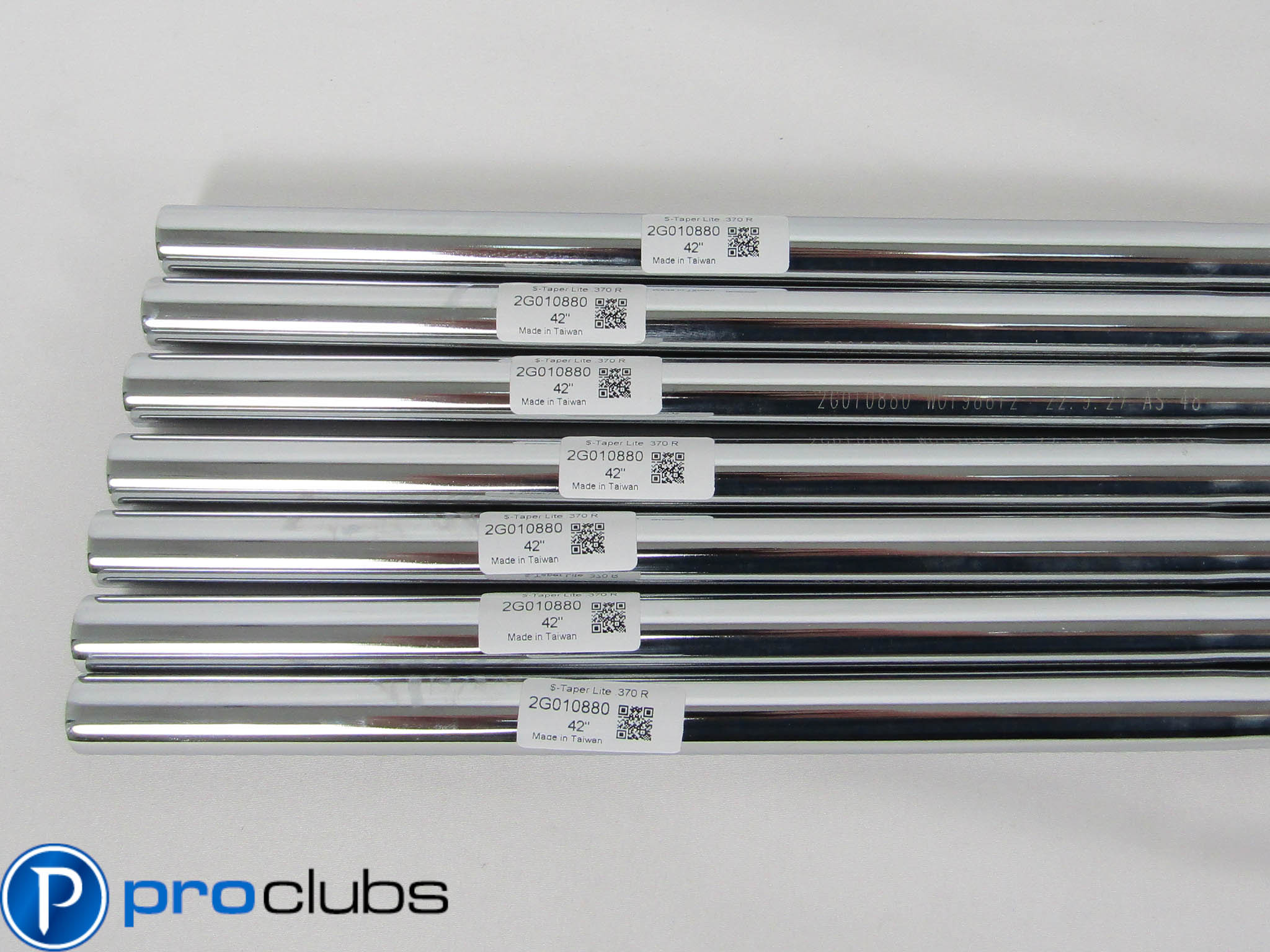 (7) NEW KBS $-TAPER LITE 110G REGULAR FLEX STEEL IRON SHAFTS .370 (No Labels)