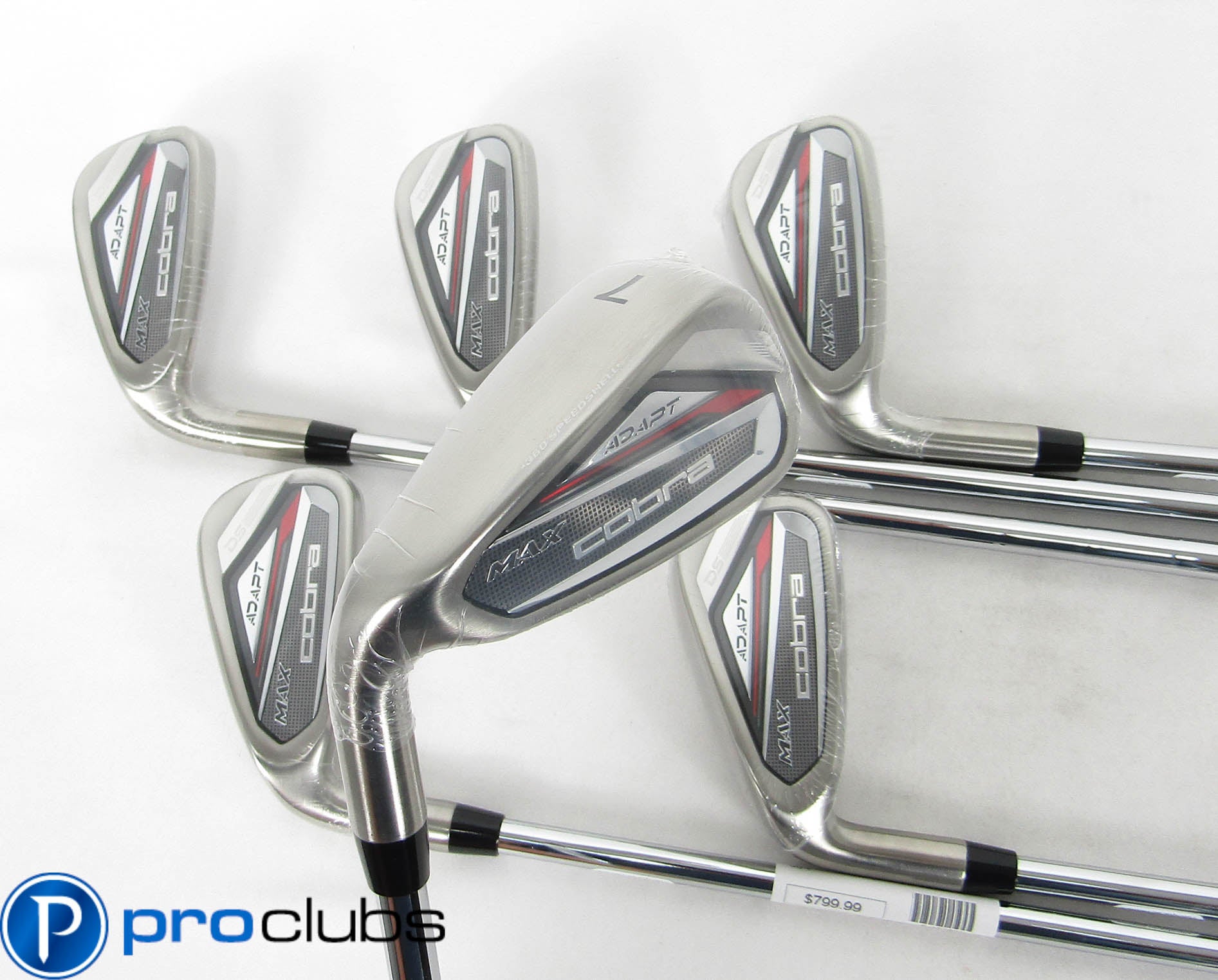 NEW Left Handed COBRA DS ADAPT MAX IRONS 5-PW STEEL KBS TOUR LITE REGULAR FLEX #457621