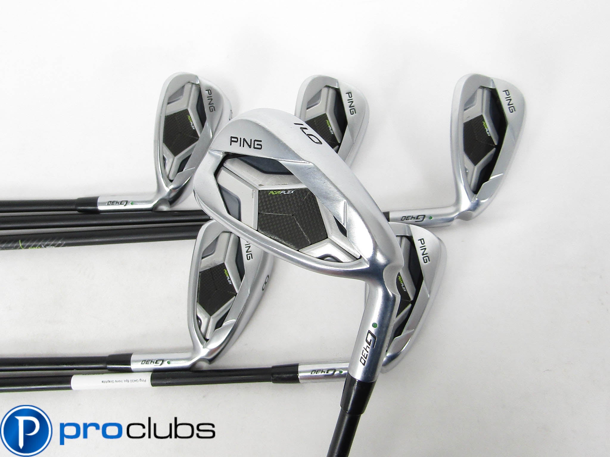 PING G430 GREEN DOT IRONS 7-PW,45*,48* GRAPHITE SENIOR FLEX (-1/2") #457107