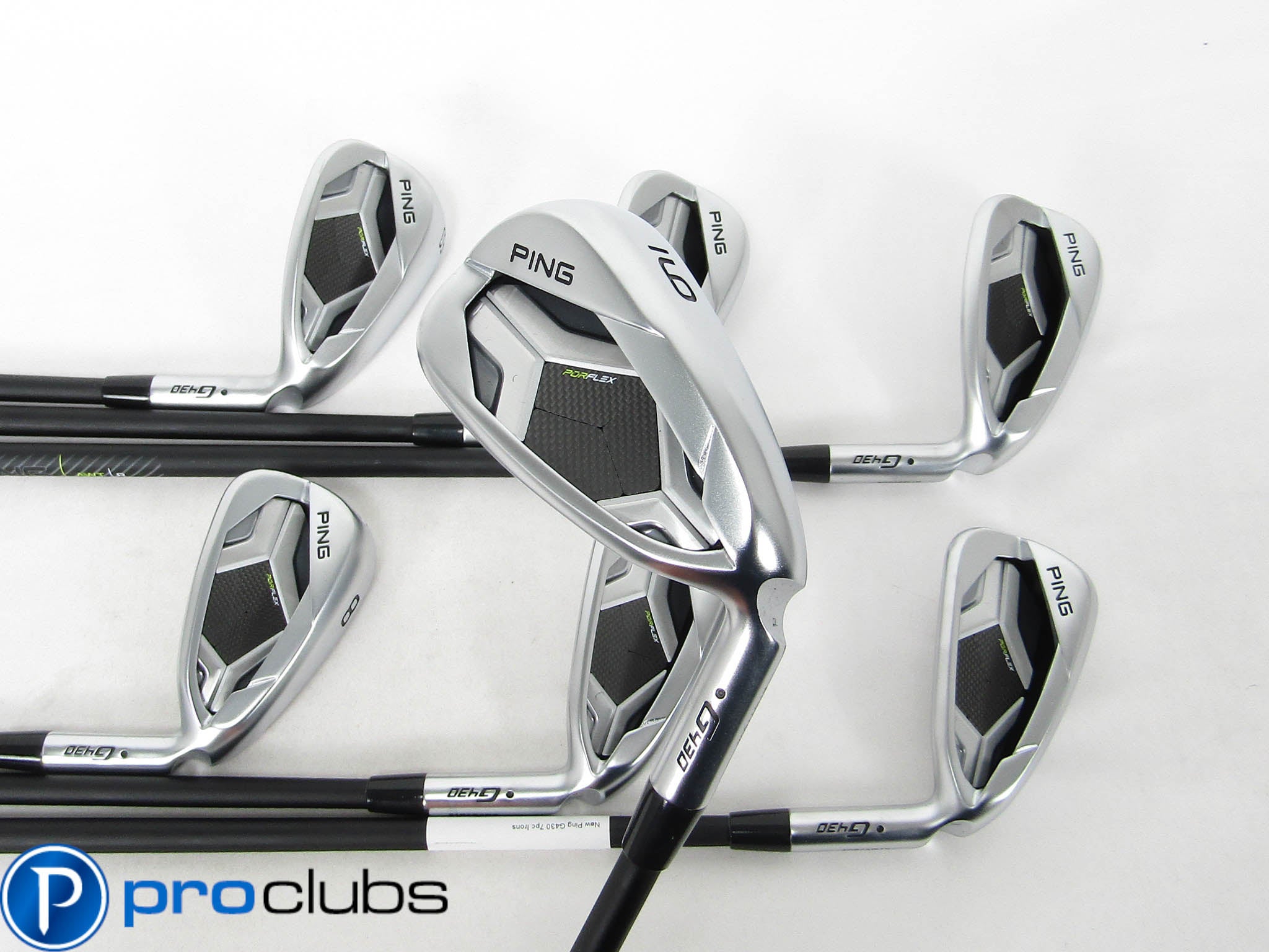 NEW PING G430 BLACK DOT IRONS 6-PW,45*,50* GRAPHITE REGULAR FLEX #457108