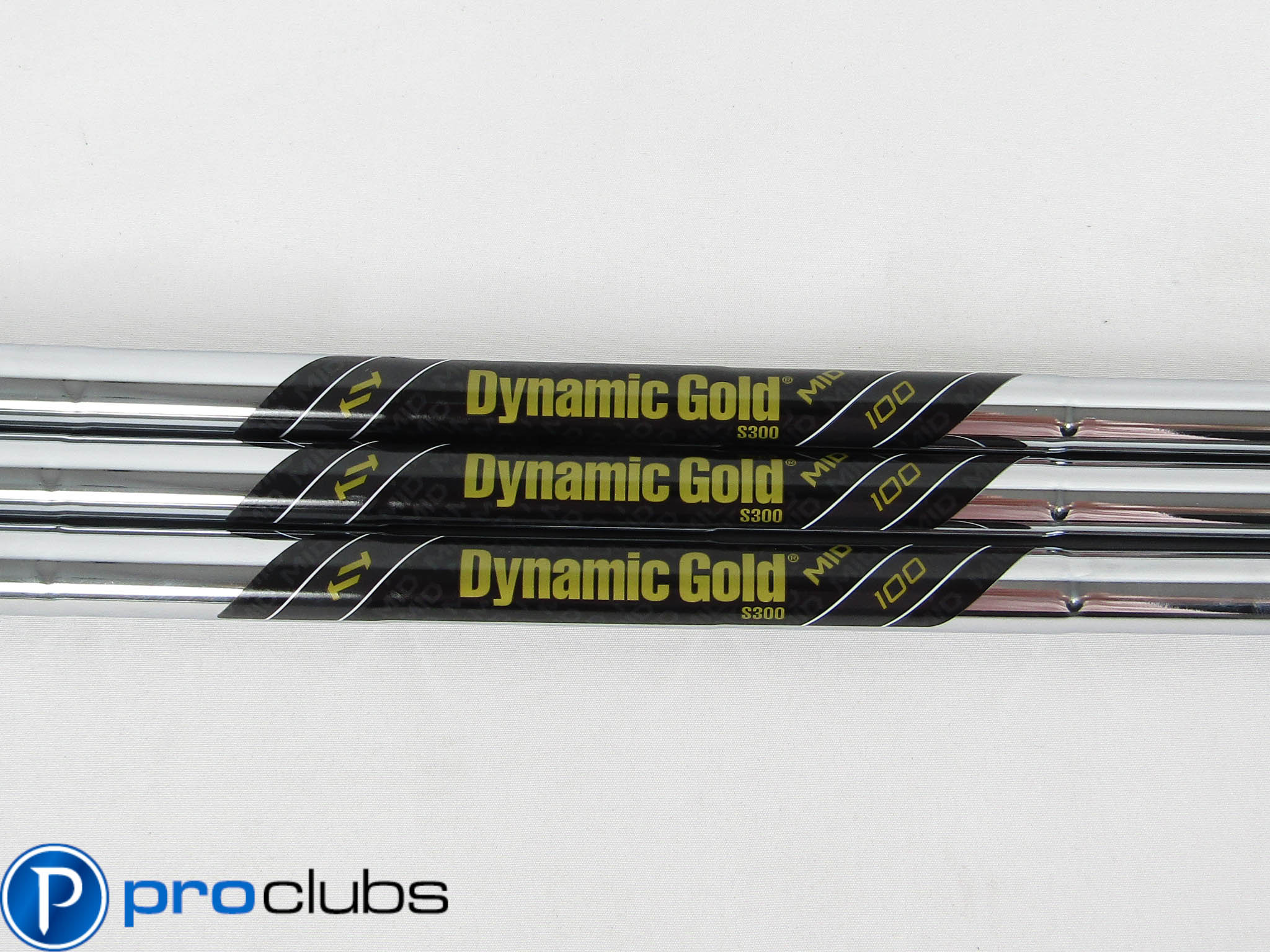 3pc NEW DYNAMIC GOLD MID 100 S300 STIFF FLEX STEEL IRON SHAFTS .370 #459041