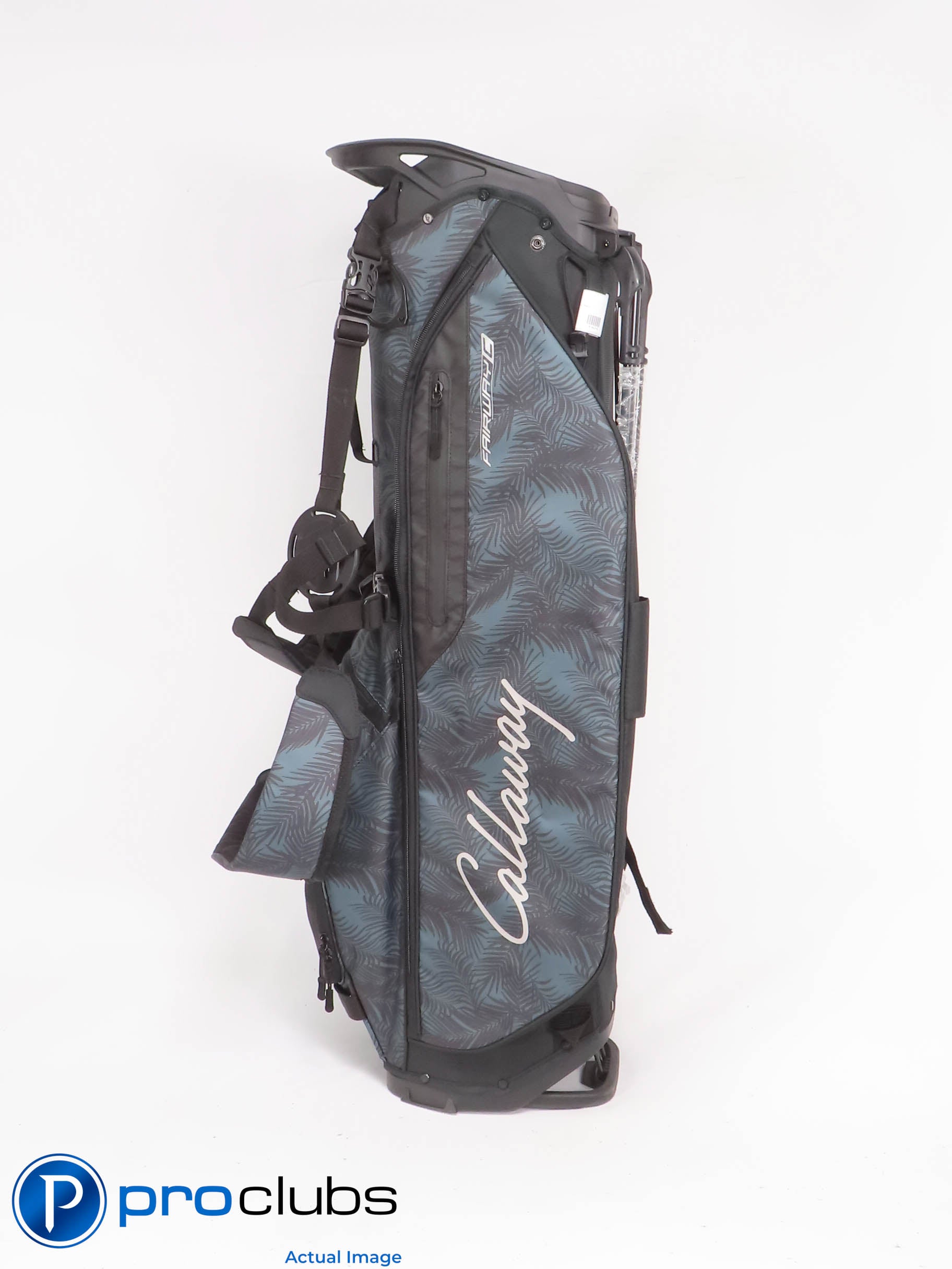 New! Callaway Fairway C Black Palm 4-Way Stand Bag w/ Rain Hood - 442119