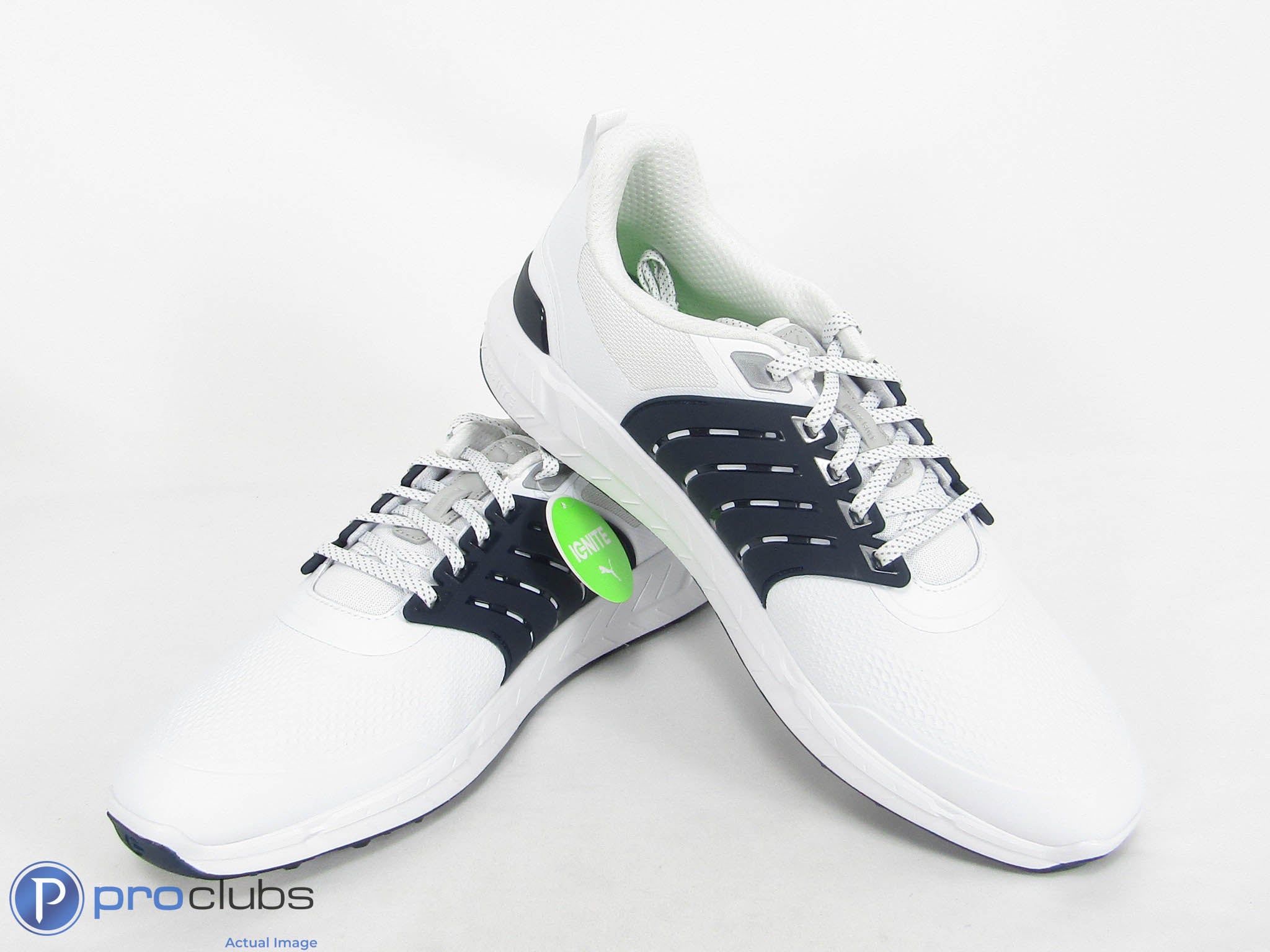 New! Puma IGNITE Elevate 2 Tour Golf Shoes Size 13 Navy/White - 443158
