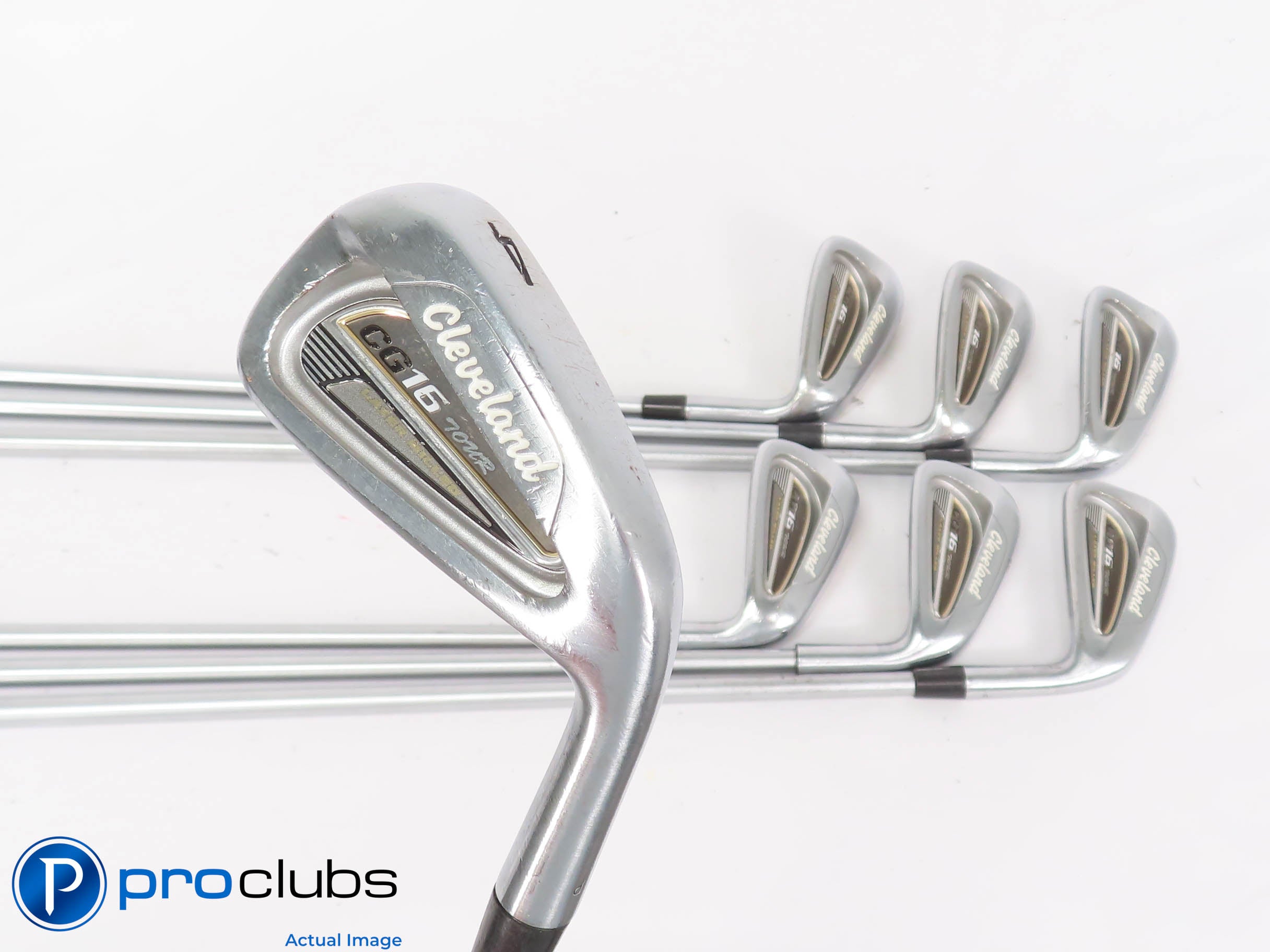 Tour Issue Cleveland CG16 Tour w/ "P" Stamp 4-PW IRON SET - KBS Stiff Flex +1/2"