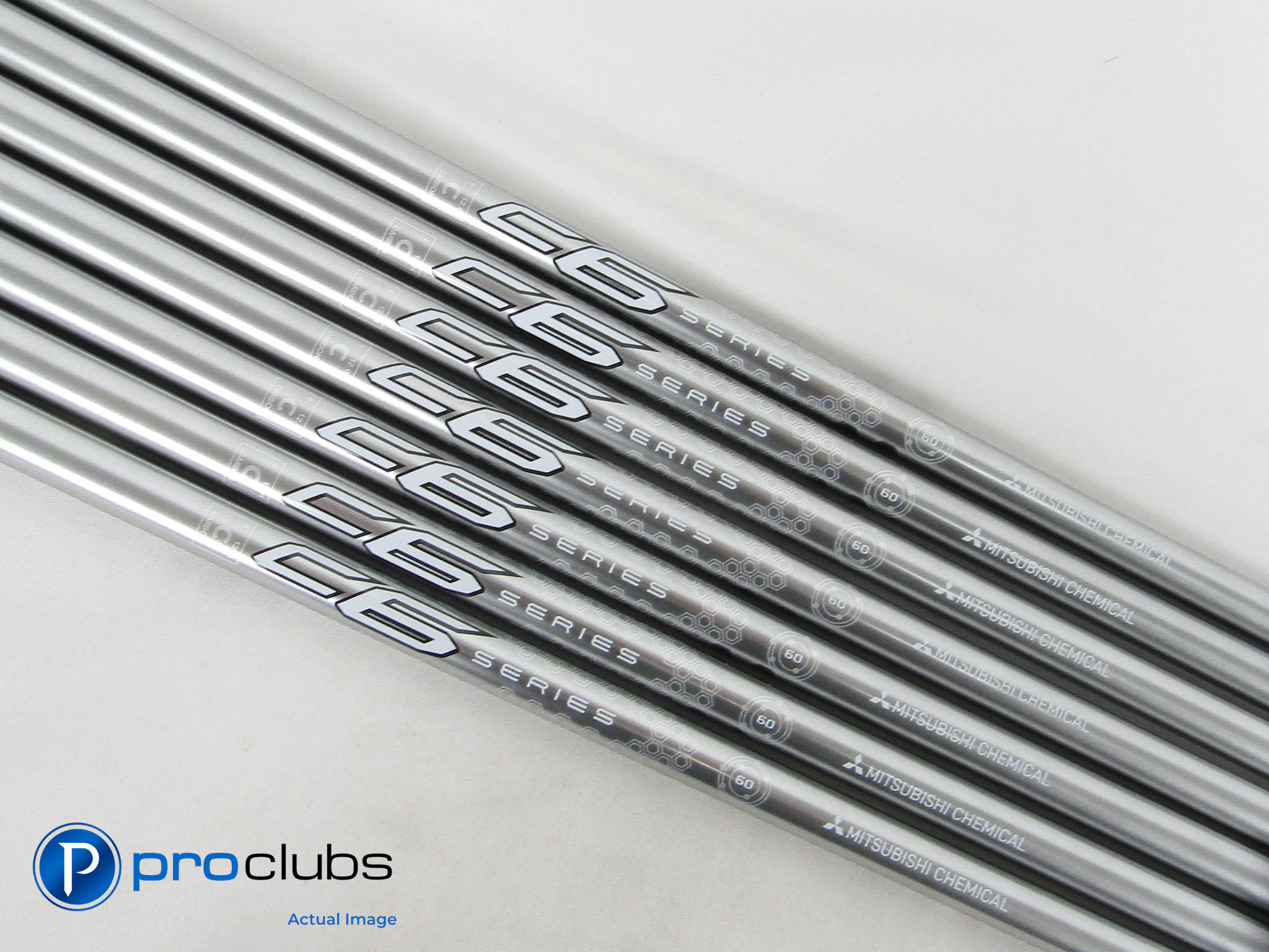 New! Mitsubishi C6 Black 60 A-Flex 7pc Iron Shaft Set .370" Tip #446285