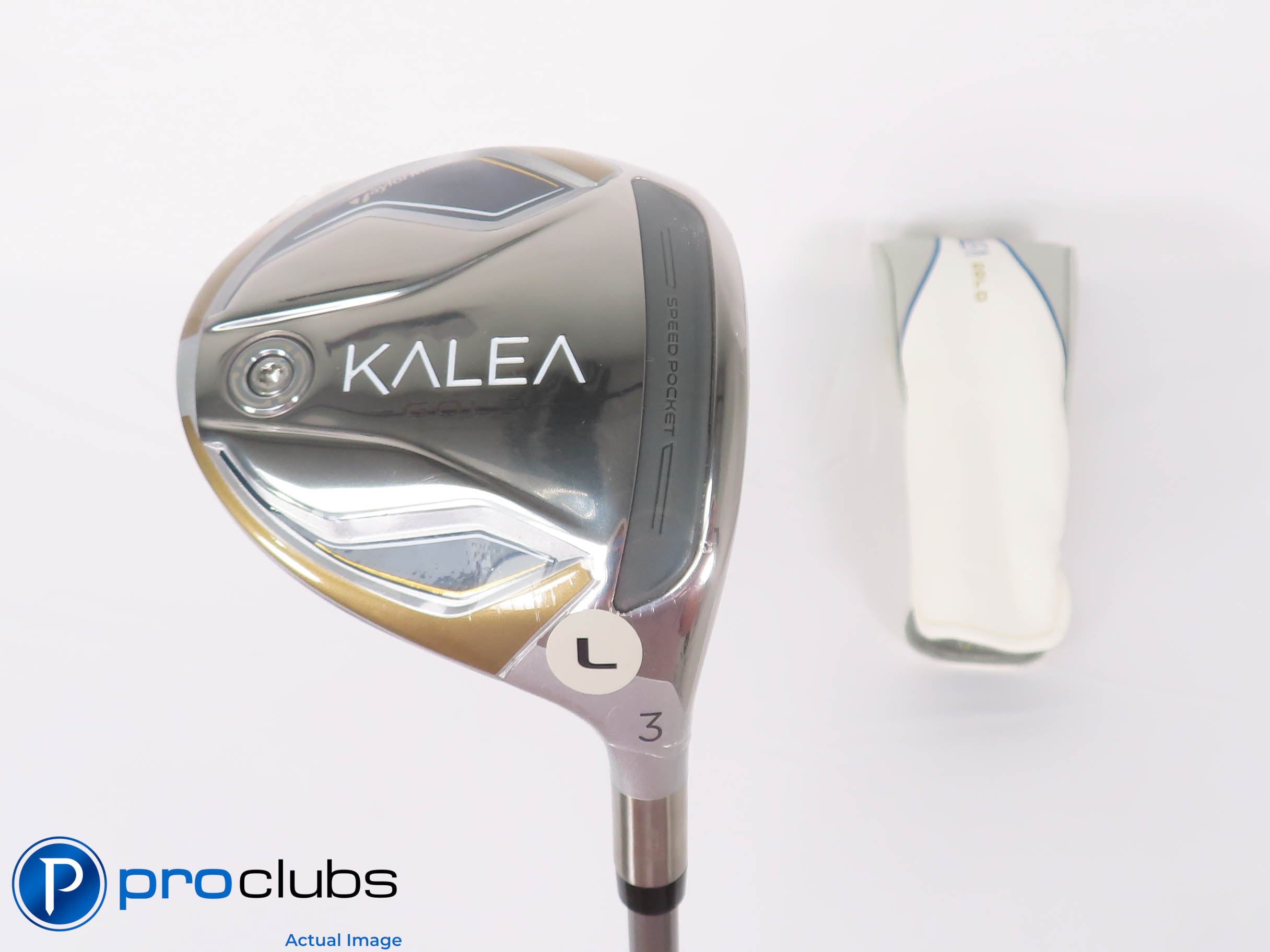 New! Ladies TaylorMade KALEA Gold 3 Wood w/HC - TM 40g Ladies Flex #450719
