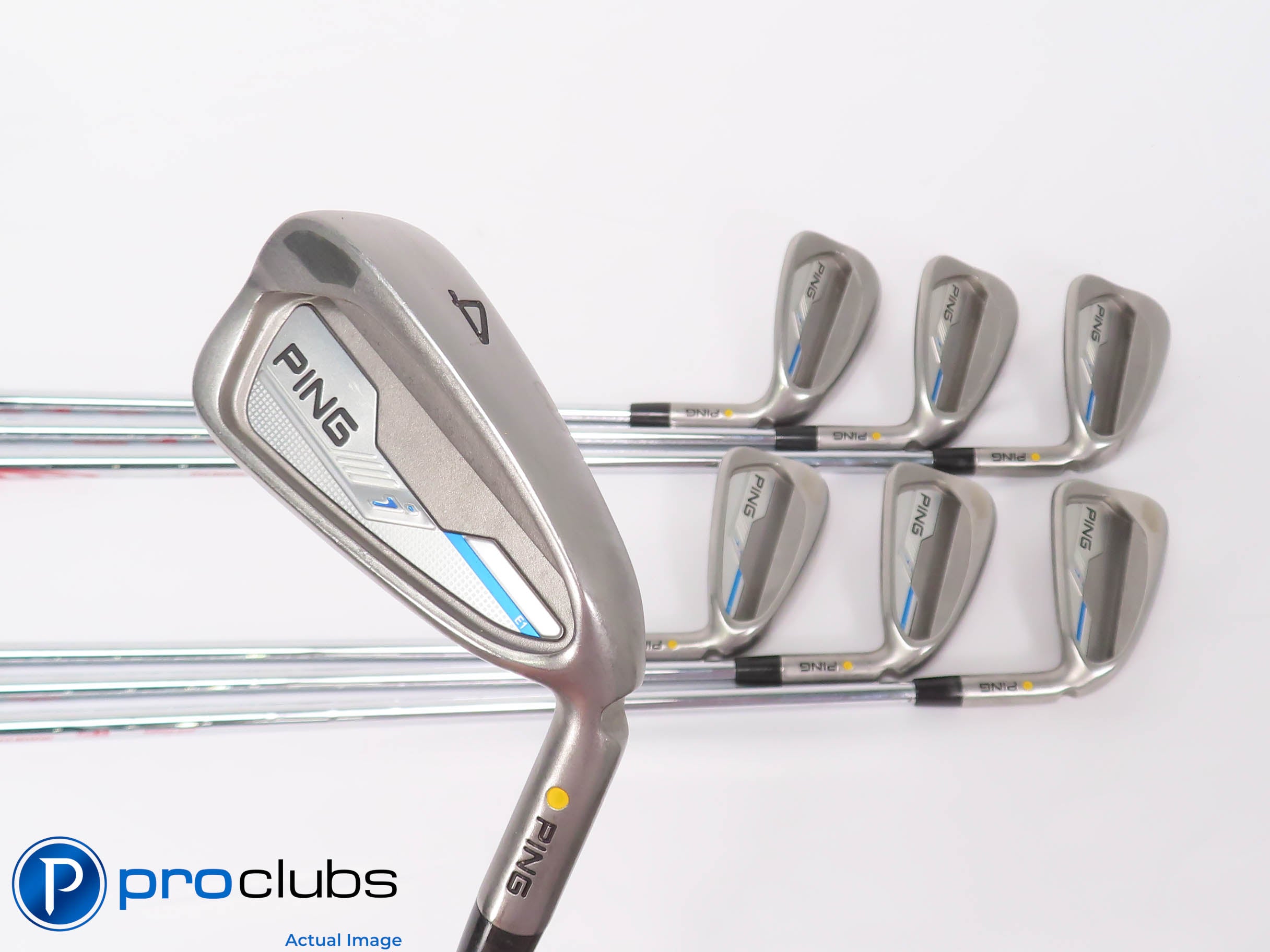 Nice Ping i E1 4-PW IRON SET Yellow Dot- Modus 105 Stiff Flex Steel +1/4" 450115