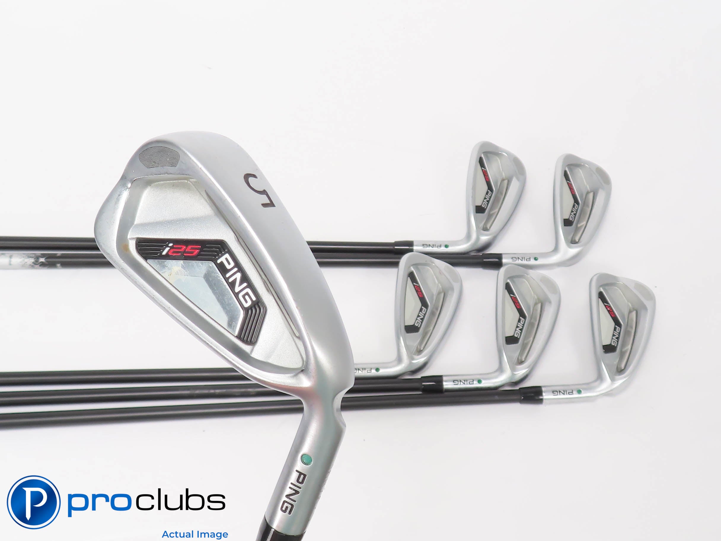 Nice Ping i25 5-PW IRON SET Green Dot - Ping TFC-189 Stiff Flex Graphite 451074