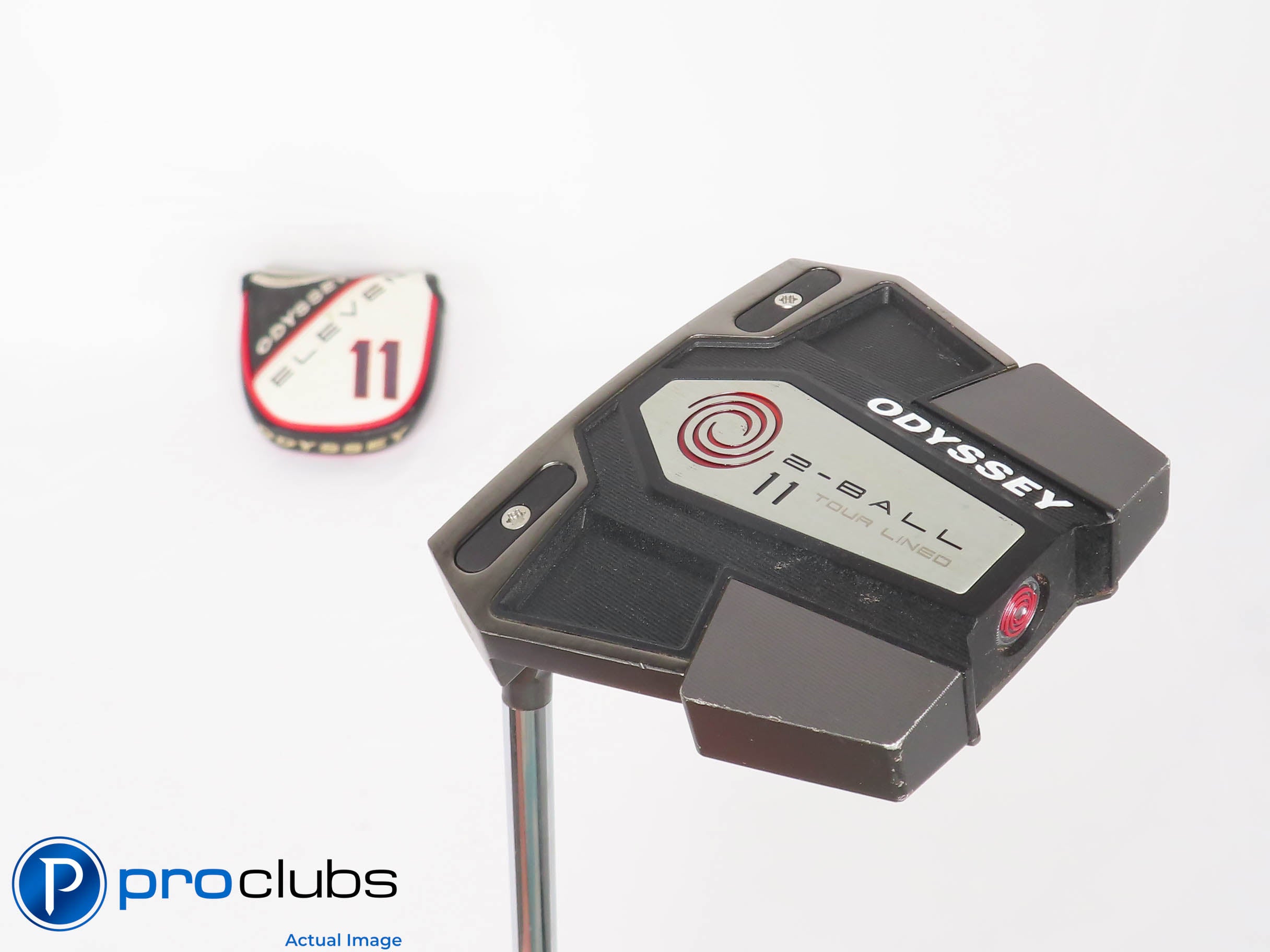 Left Handed Odyssey ELEVEN Tour Lined 2-BALL 33.5" PUTTER w/Cover 450982
