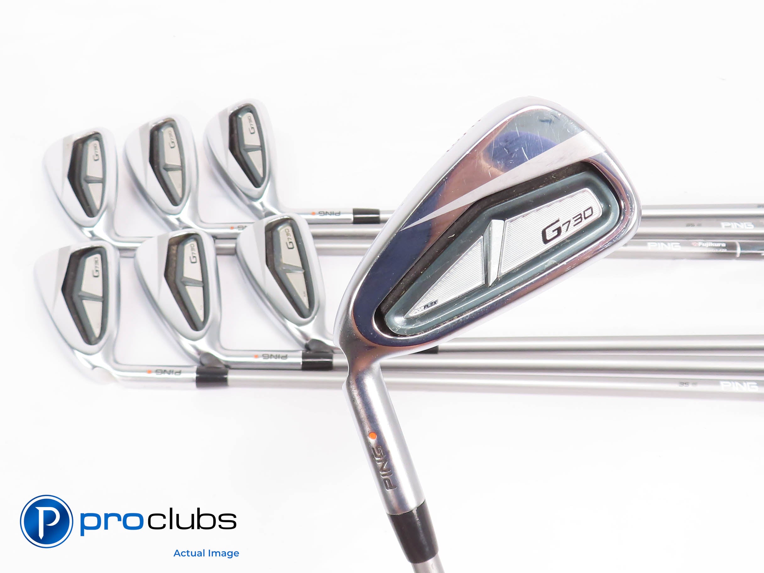 Nice Left Handed Ping G730 5-PW,UW IRON SET Orange Dot- Senior Flex Graph 450751