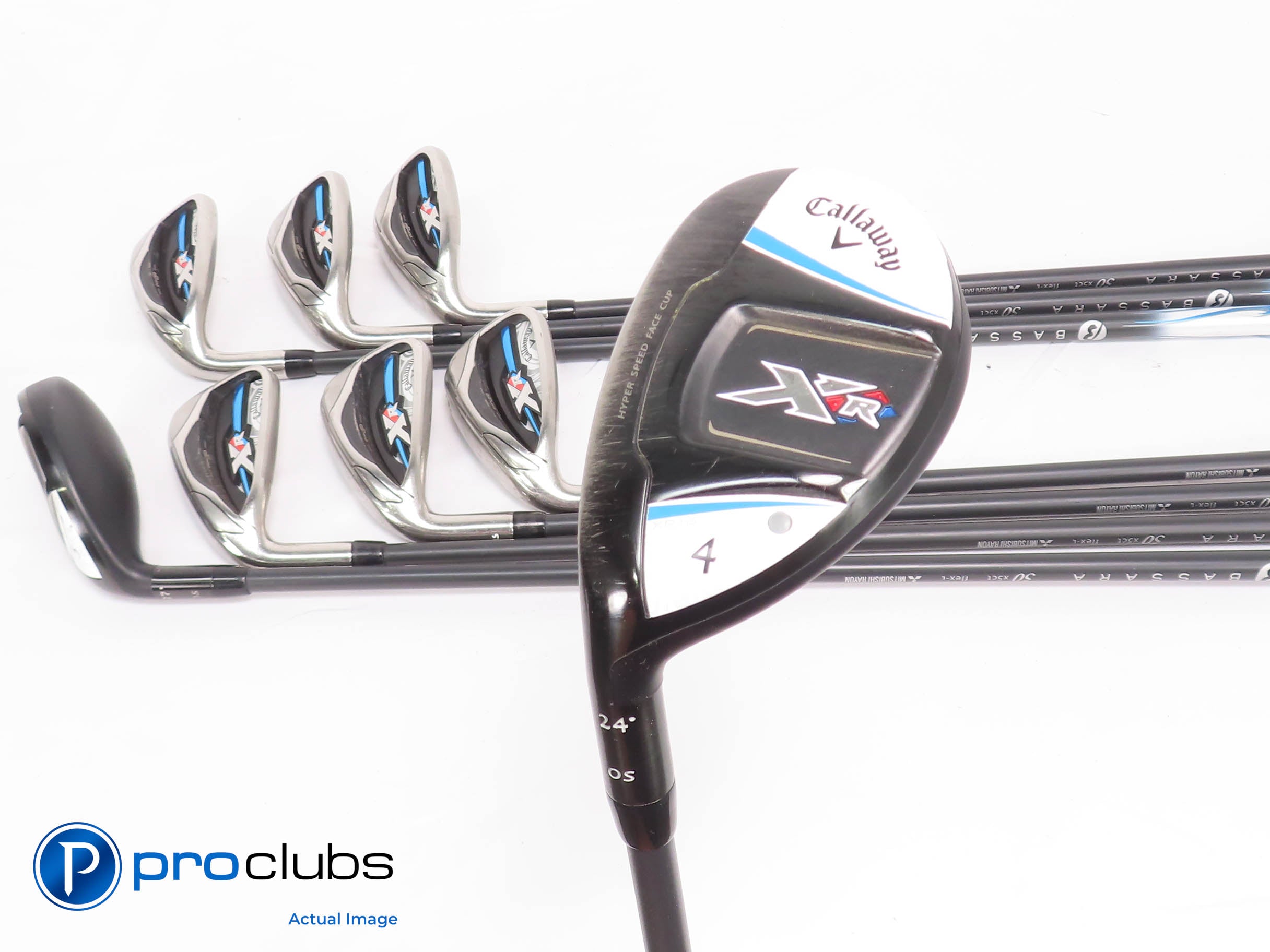 Left Handed Ladies Callaway XR OS 4H,5H,6-PW,AW IRON SET - Ladies Flex 443800