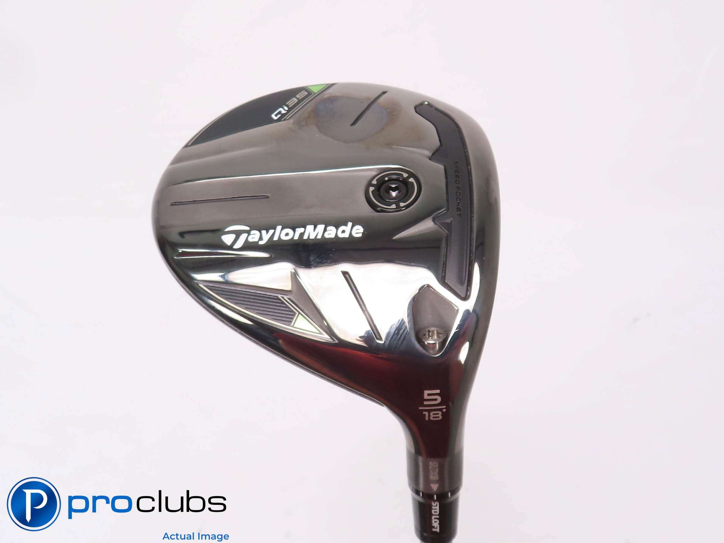 Nice TaylorMade Qi35 18* 5 WOOD - Denali Blue 70g 6.0 Stiff Flex 451195