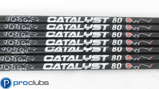 7pc NEW PROJECT X CATALYST BLACK 80 6.0 STIFF FLEX GRAPHITE IRON SHAFTS .370