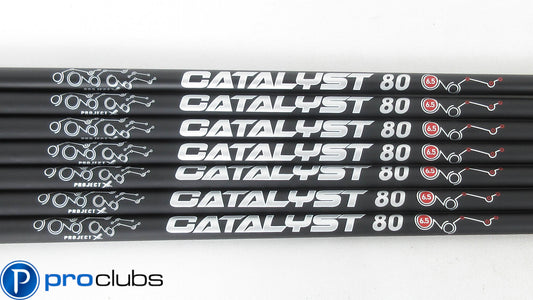 7pc NEW PROJECT X CATALYST BLACK 80 6.5 X-FLEX GRAPHITE IRON SHAFTS .370 #369572