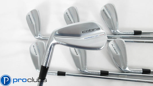 NEW Left Handed COBRA KING FORGED TEC-4 ONE LENGTH IRONS 5-PW,GW STEEL KBS STIFF