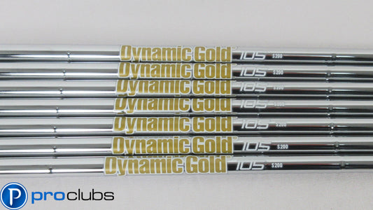 NEW 7pc TRUE TEMPER DYNAMIC GOLD 105 S200 STIFF FLEX IRON SHAFTS .370 TIP