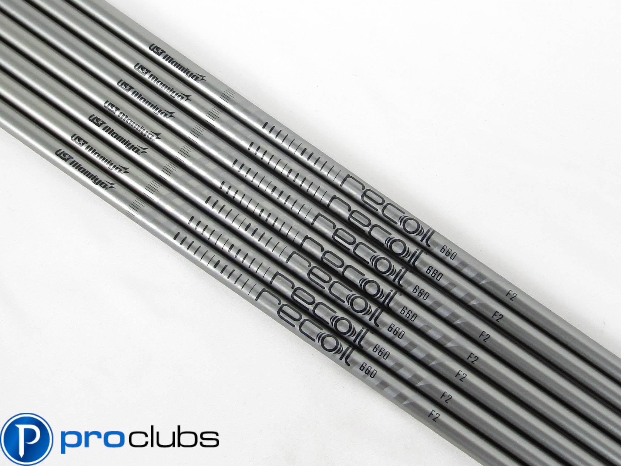7pc NEW UST MAMIYA RECOIL 660 SC F2 SENIOR FLEX GRAPHITE IRON SHAFTS .370 437229