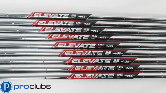 NEW TRUE TEMPER ELEVATE 95 VSS STIFF FLEX STEEL IRON SHAFTS (2-PW) .355 #404578