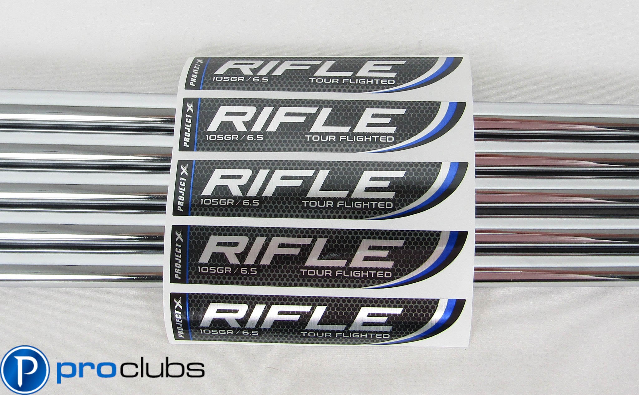 5pc NEW PROJECT X RIFLE 105 TOUR FLIGTED 6.5 X-FLEX STEEL IRON SHAFTS #459060