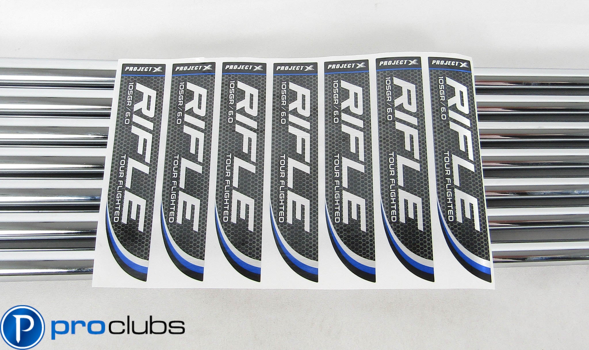 7pc NEW PROJECT X RIFLE 105 TOUR FLIGTED 6.0 STIFF FLEX STEEL IRON SHAFTS 459099