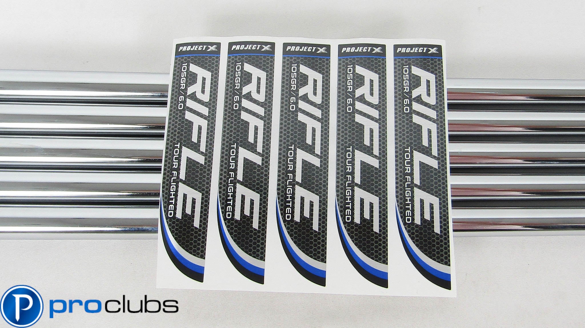 5pc NEW PROJECT X RIFLE 105 TOUR FLIGTED 6.0 STIFF FLEX STEEL IRON SHAFTS 459100