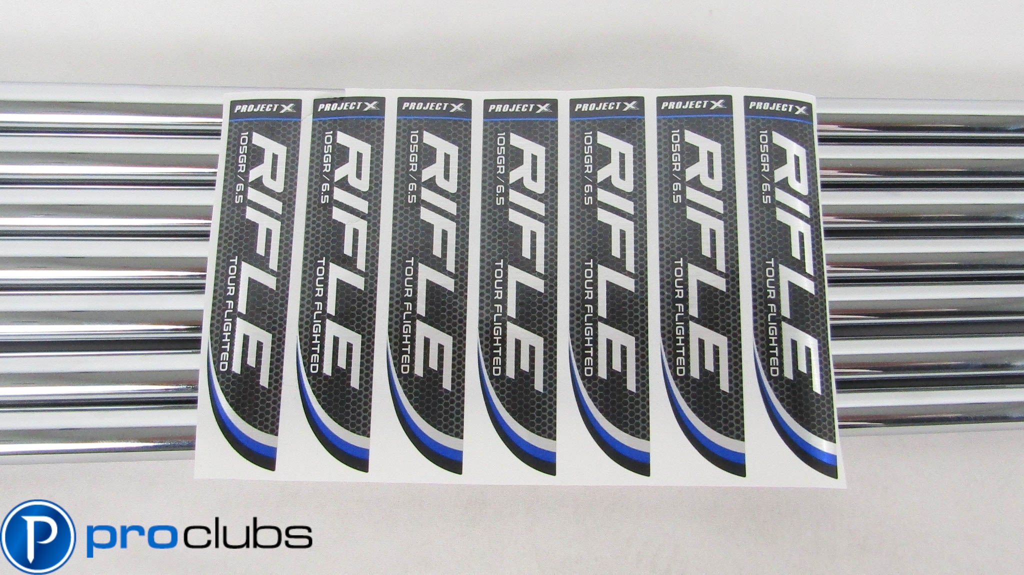 7pc NEW PROJECT X RIFLE 105 TOUR FLIGTED 6.5 X-FLEX STEEL IRON SHAFTS #459061