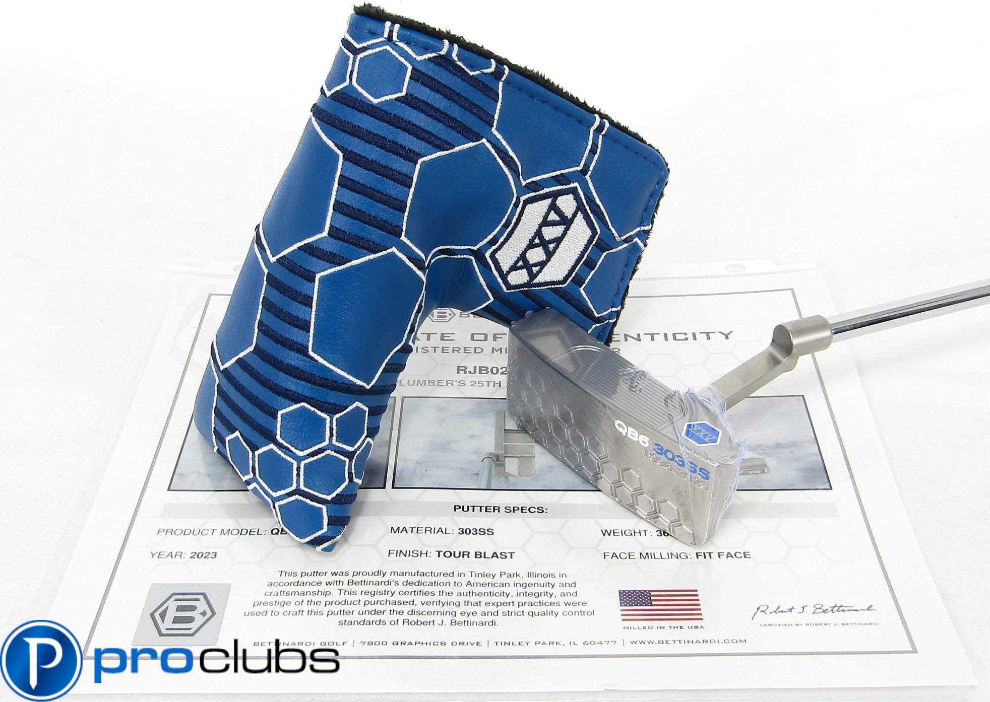 NEW BETTINARDI '2023 QB6 25TH ANNIVERSARY PUTTER w/HEADCOVER & COA #452263
