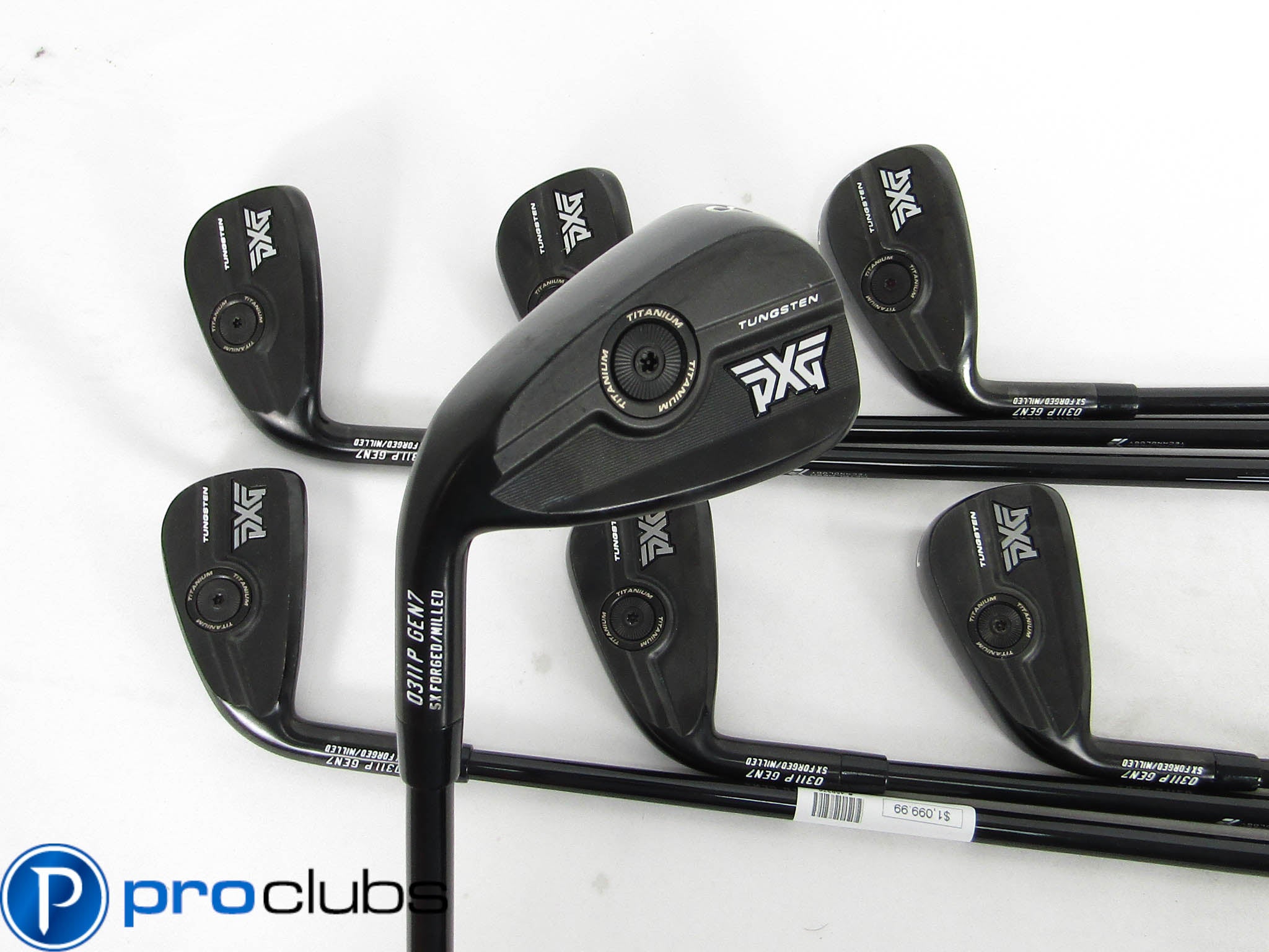 Left Handed PXG GEN7 0311P BLACK IRONS 5-PW,GW GRAPHITE MMT 105 STIFF (+1/2")