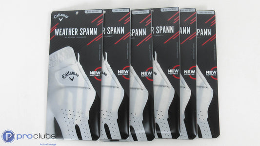 New! 6pc-Callaway Weather Spann Men's Right Hand Small Golf Gloves-344094