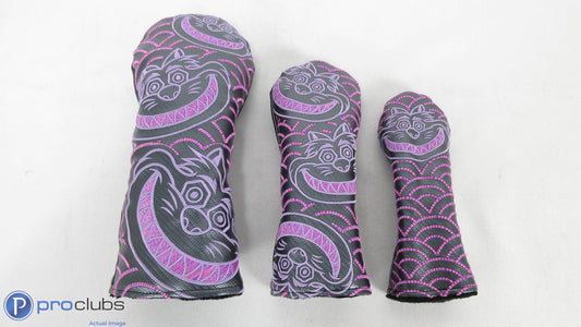 Rare! Bettinardi Carbon Fiber Purple Fat Cat Headcover Wood Set - 401427