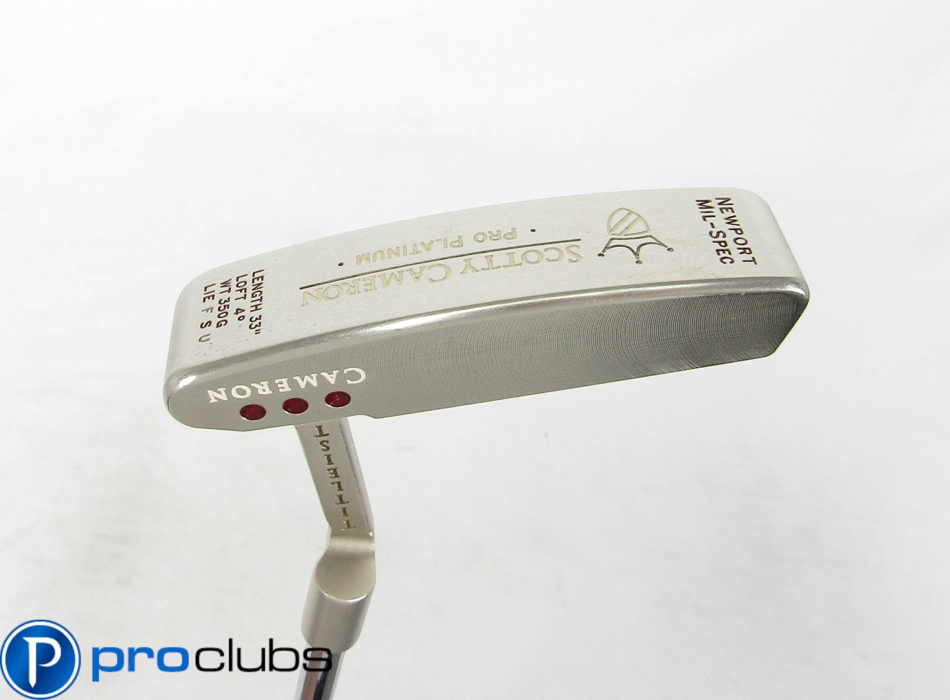 SCOTTY CAMERON PRO PLATINUM NEWPORT MIL SPEC 350G PUTTER #467191