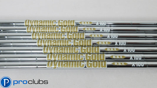 NEW TRUE TEMPER DYNAMIC GOLD D.S.T. X100 STEEL IRON SHAFTS 4-PW .355 TIP 382414