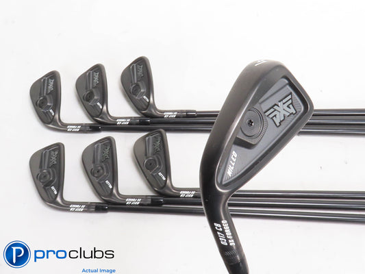 Nice Left Handed PXG 0317 CB Black 4-PW IRON SET ProjectX LZ X-Flex Steel 423497