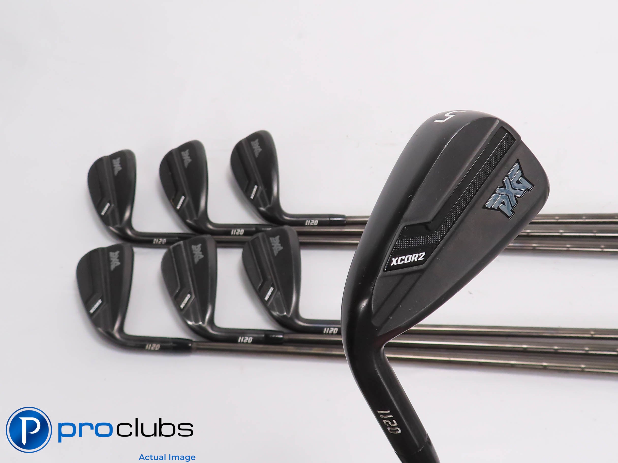 Nice Left Handed PXG 0211 XCOR2 Black 5-PW,GW IRON SET - Stiff Flex +1/2" 466751