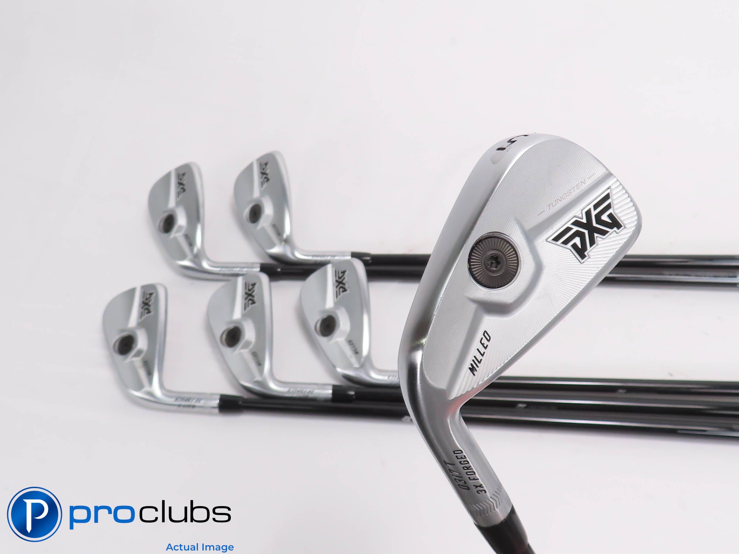 Nice Left Handed PXG 0317T 5-PW IRON SET - MMT 105 Stiff Flex Graph +1/4" 465880