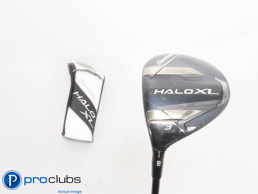 New! Left Handed Cleveland Launcher Halo XL 15* 3 Wood w/ HC - Stiff - 423608